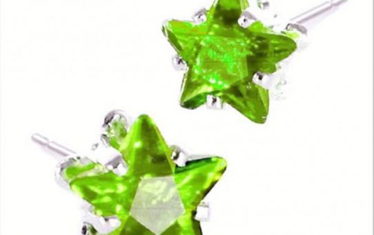 auskarai žalios žvaigždutės