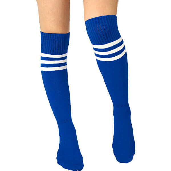 Ilgos sportinės kojinės iki kelių mėlynos